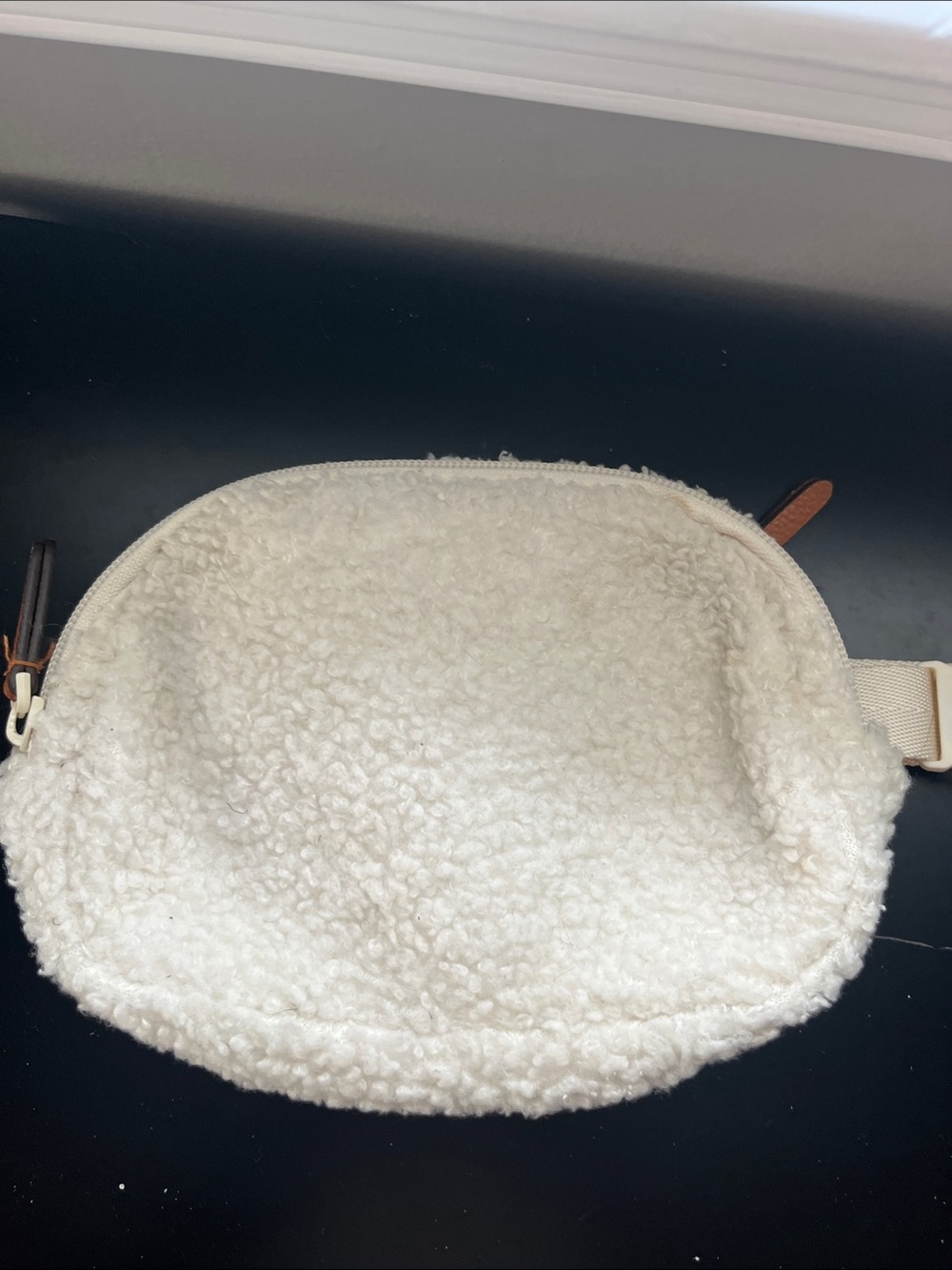 Vera Bradley Cream Sherpa Crossbody Bag with Patterned Lining